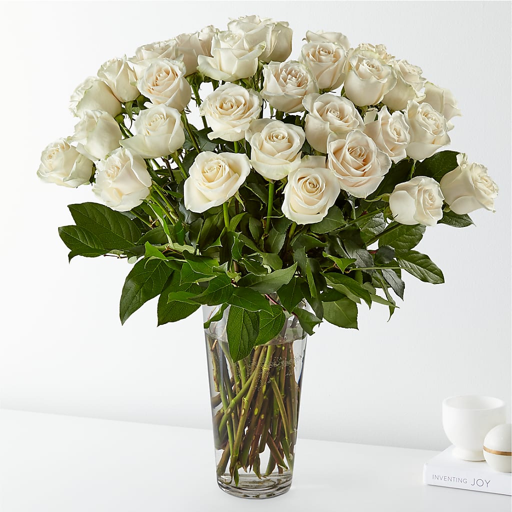 Long Stem White Rose Bouquet – IVAN'S FLOWER, Folsom CA