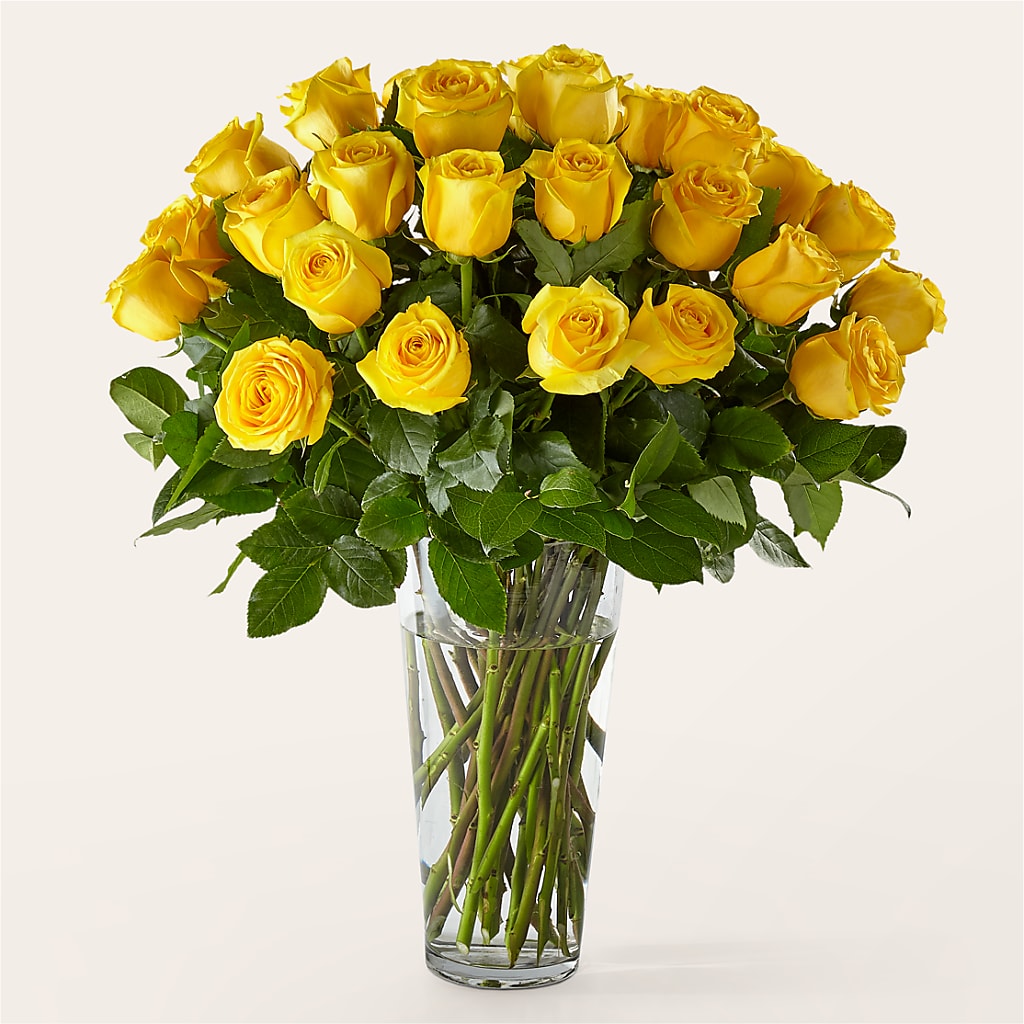 Long Stem Yellow Rose Bouquet – IVAN'S FLOWER, Folsom CA