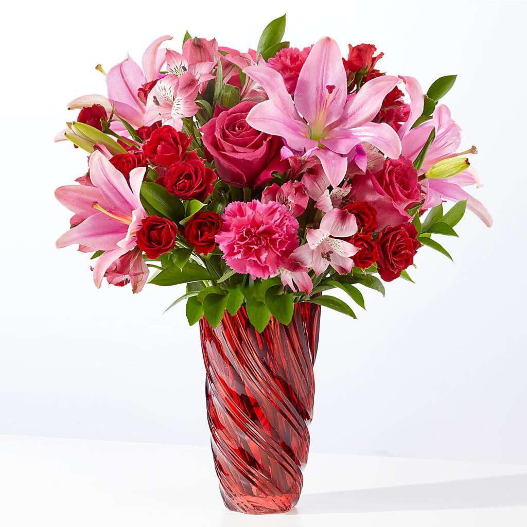 In Love Bouquet with Luxe Swirl Vase – IVAN'S FLOWER, Folsom CA