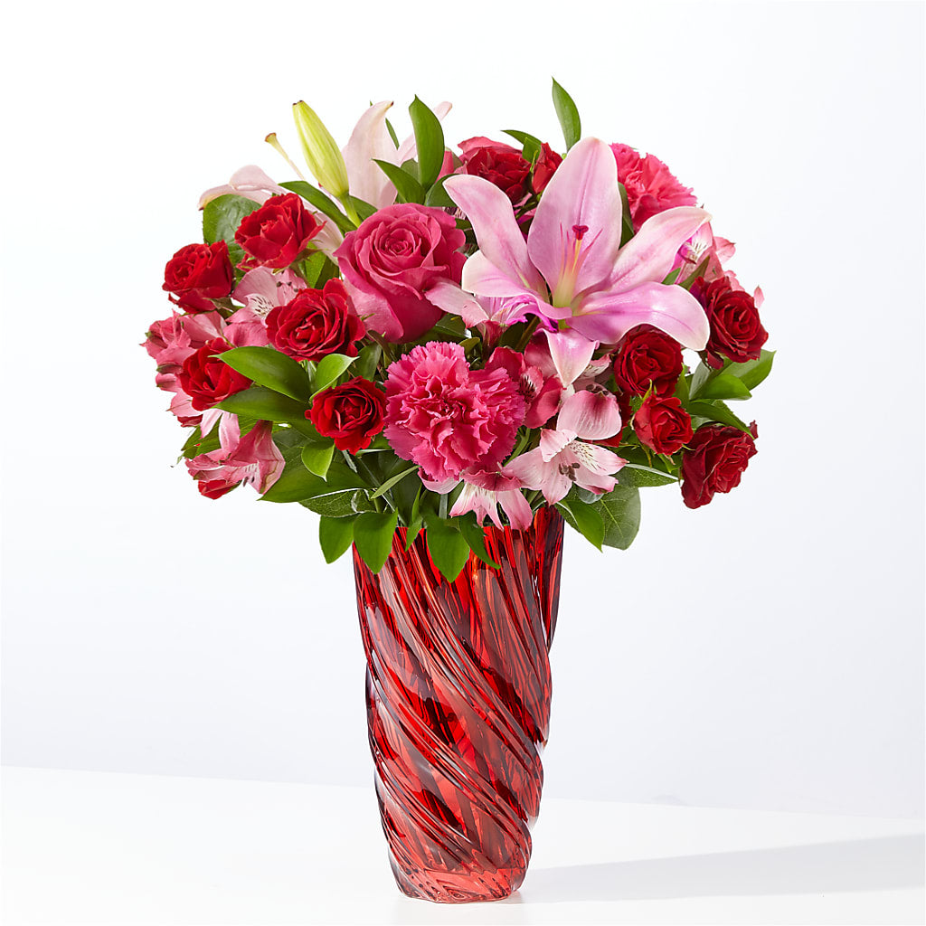 In Love Bouquet with Luxe Swirl Vase – IVAN'S FLOWER, Folsom CA