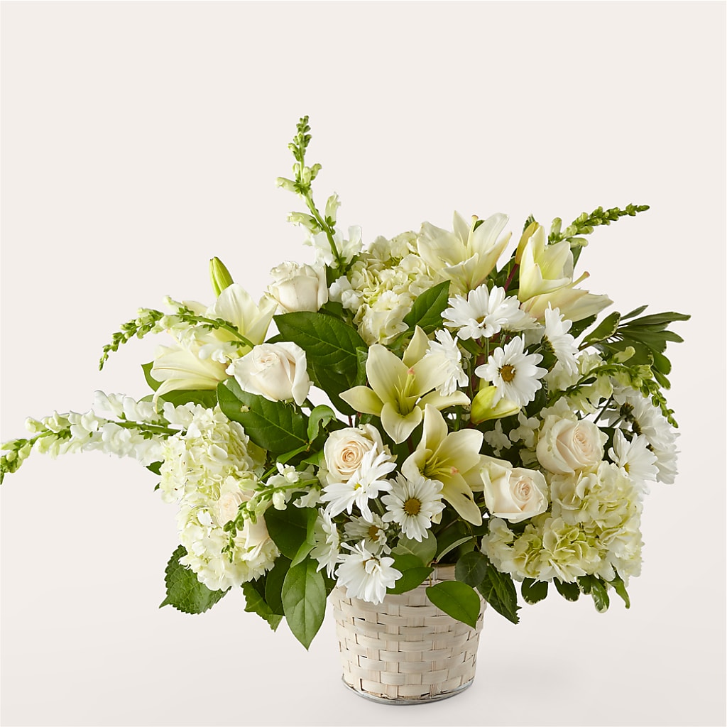Ivory Elegance Floral Basket – IVAN'S FLOWER, Folsom CA
