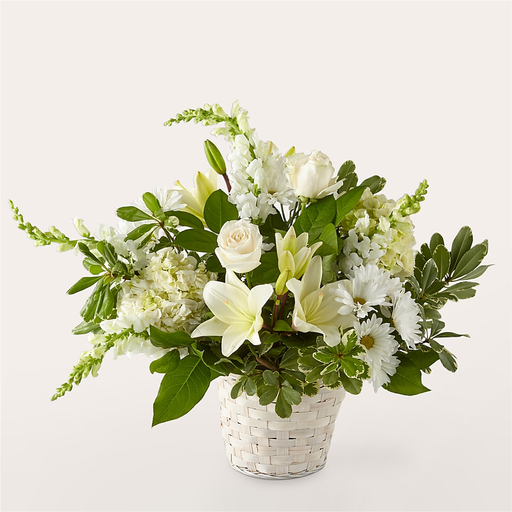 Ivory Elegance Floral Basket – IVAN'S FLOWER, Folsom CA