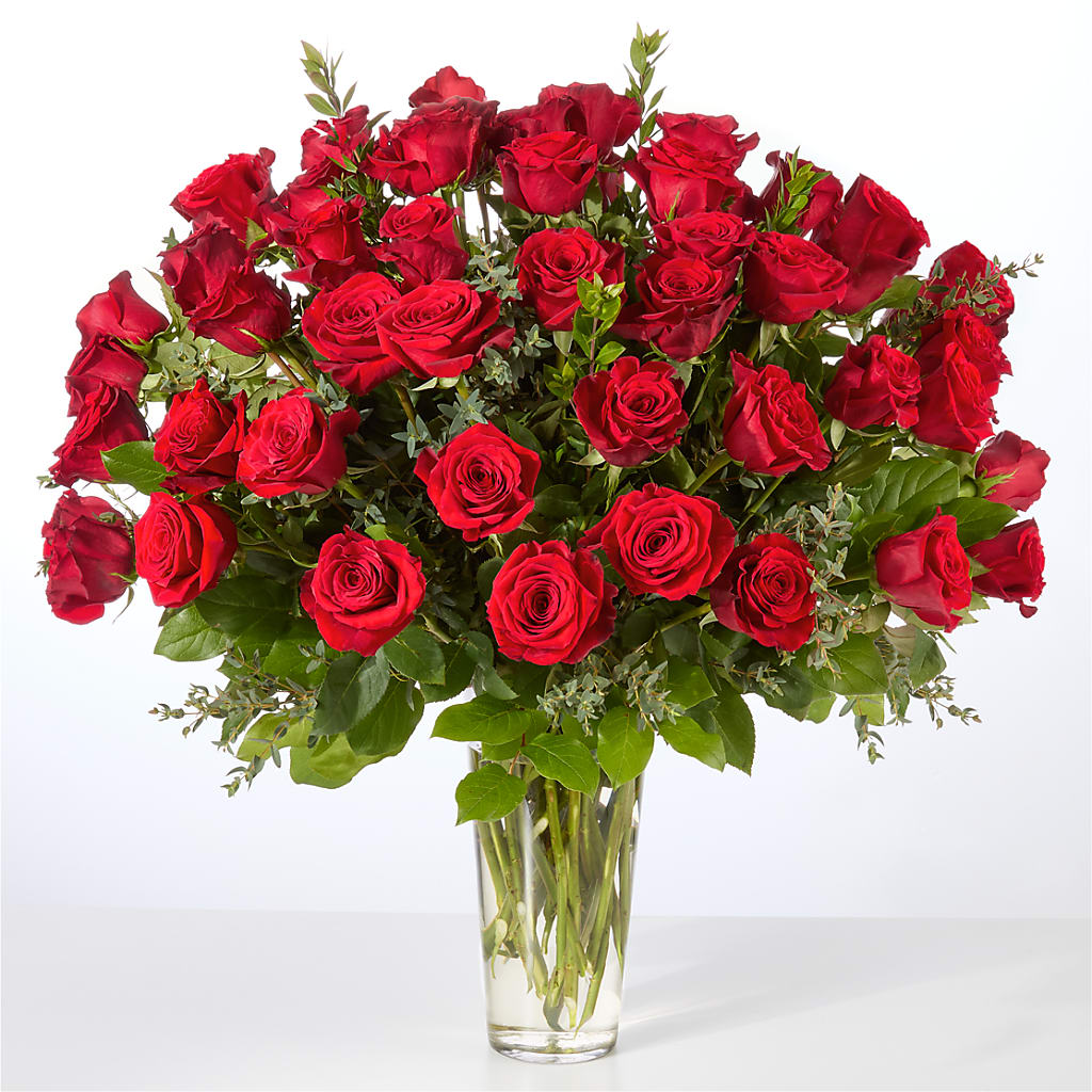 Forever Yours Fifty Stem Red Rose Bouquet – IVAN'S FLOWER, Folsom CA