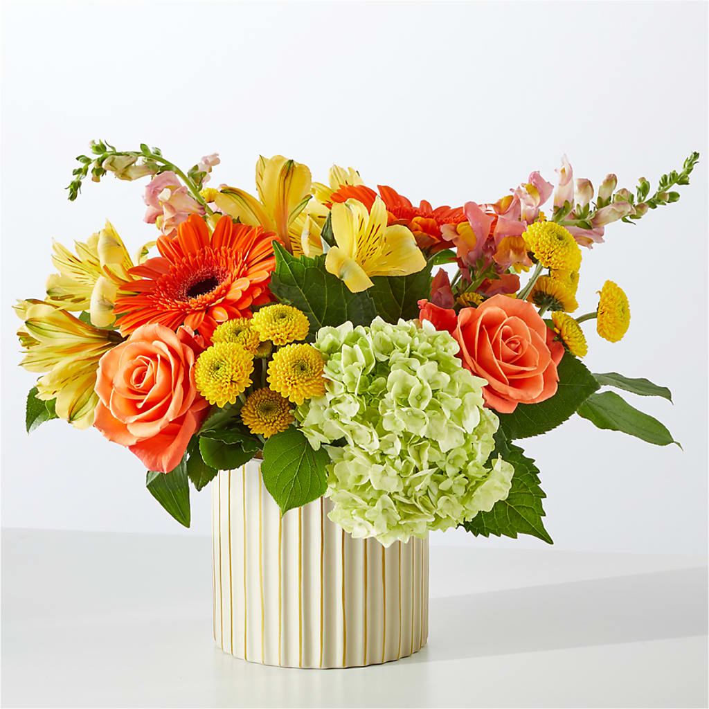 Autumn Sunshine Bouquet with Ivory Vase – IVAN'S FLOWER, Folsom CA