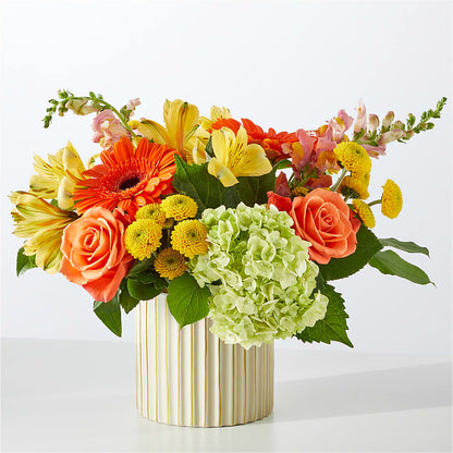 Autumn Sunshine Bouquet with Ivory Vase – IVAN'S FLOWER, Folsom CA