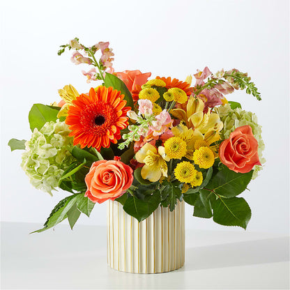 Autumn Sunshine Bouquet with Ivory Vase – IVAN'S FLOWER, Folsom CA