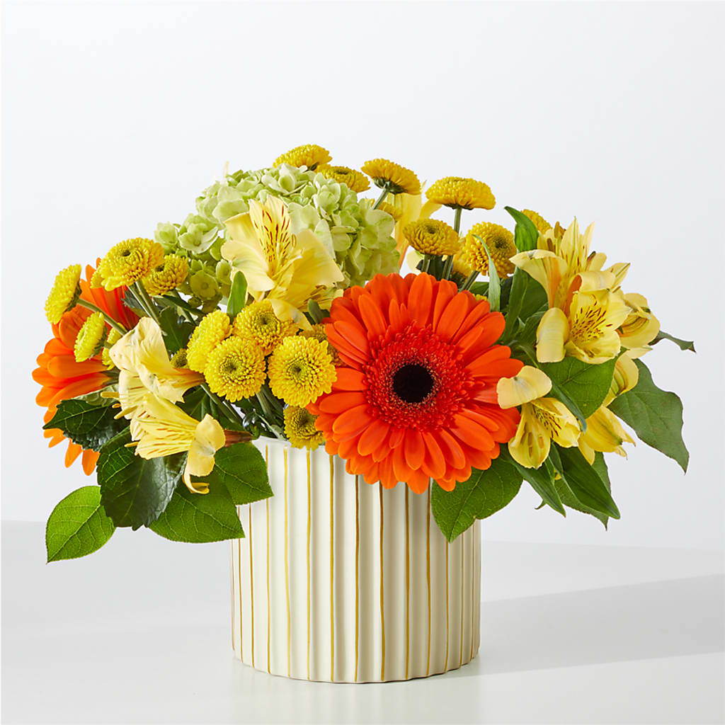 Autumn Sunshine Bouquet with Ivory Vase – IVAN'S FLOWER, Folsom CA