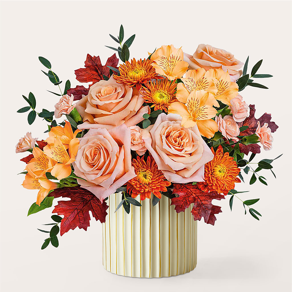 Spiced Latte Bouquet with Ivory Vase – IVAN'S FLOWER, Folsom CA