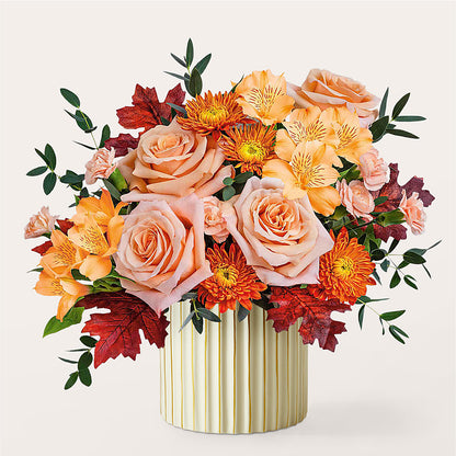 Spiced Latte Bouquet with Ivory Vase – IVAN'S FLOWER, Folsom CA