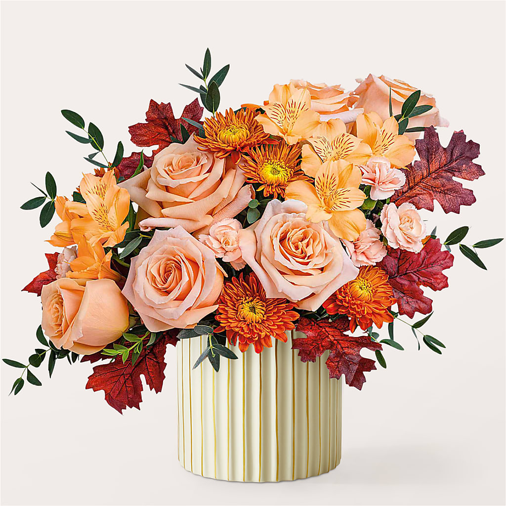 Spiced Latte Bouquet with Ivory Vase – IVAN'S FLOWER, Folsom CA