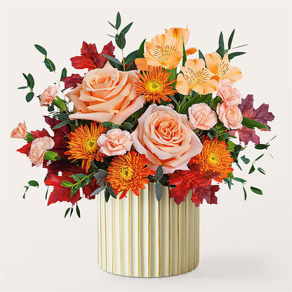 Spiced Latte Bouquet with Ivory Vase – IVAN'S FLOWER, Folsom CA